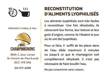 Chanterelles lyophilisés - Champimignons